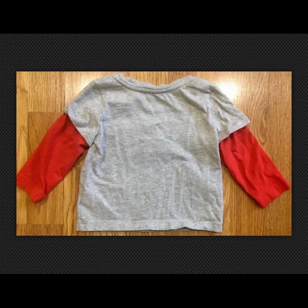 baby GAP 12-18 Months Gray/Red Brannan Bear Top